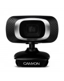 Canyon Webcam 720P HD ar USB 2.0 savienotāju (360°, melns)