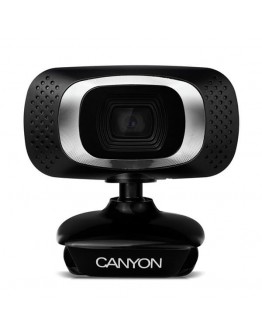 Canyon Webcam 720P HD ar USB 2.0 savienotāju (360°, melns)