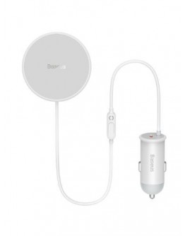 Auto turētājs Baseus Wireless car charger with MagSafe 15W holder for air vent + USB Type C 25W Balts