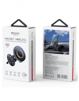 Auto turētājs yesido 15W Air Outlet Car MagSafe Magnetic Wireless Charging Holder Melns