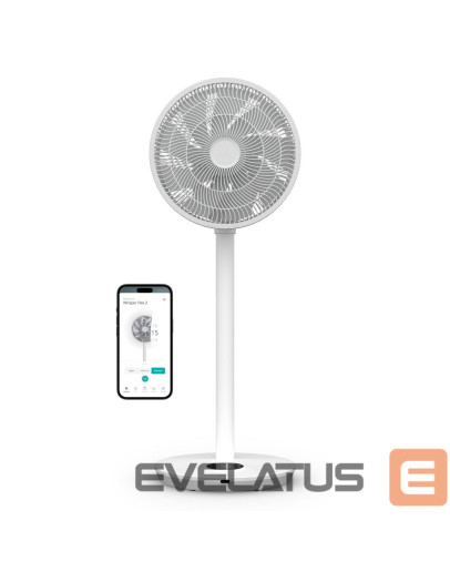  Ventilatori Duux ventilators | Whisper Flex 2 | Statīva ventilators | Balts | Diametrs 34 cm | Ātrumu skaits 30 | Svārstības | 2–21,5 W | Jā