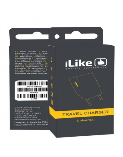 Adapteris iLike iLike Travel Charger ITC01 Melns