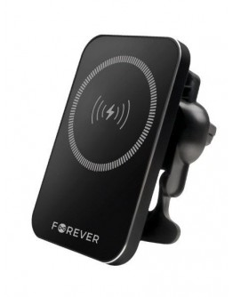 Auto turētājs Forever MACH-100 magnetic with wireless charging black 15W holder Car Melns