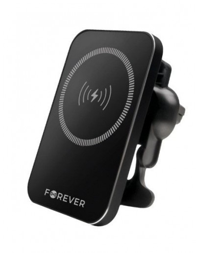 Auto turētājs Forever MACH-100 magnetic with wireless charging black 15W holder Car Melns