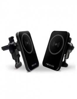Auto turētājs Forever MACH-100 magnetic with wireless charging black 15W holder Car Melns