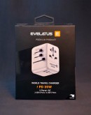 Evelatus 35W pasaules ceļojumu adapteris 1PD, 2 Type-C un 2 USB lādētāji, balts