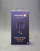 Evelatus USB-A un USB-C adapteris ar jaudu līdz 30W, piemērots ātrai dažādu ierīču uzlādei