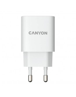 Adapteris Canyon sienas lādētājs H-20 ar USB-C (20 W, balts)