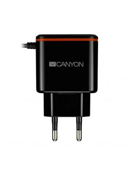 Adapteris Canyon Wall Charger ar USB TYPE C kabeli (2.1A, melns)