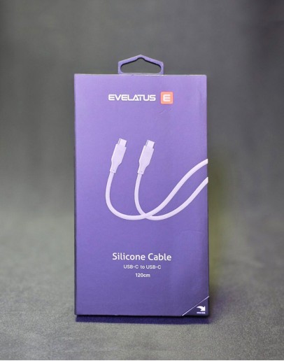 Evelatus USB C uz USB C kabelis, izgatavots no silikona, 1.2 metru garš, atbalsta 60W jaudu un 20V/3A spriegumu