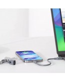 Evelatus USB C uz USB C kabelis, izgatavots no silikona, 0.2 metru garš, pelēkā krāsā